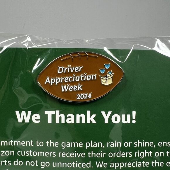 Amazon PIN Driver Appreciation Week 2024 Amazon Football Pin Brand New - Picture 2 of 3